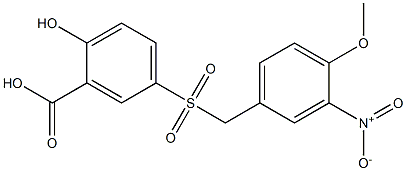 5-(4-Methoxy-3-nitrobenzylsulfonyl)salicylic acid,,结构式