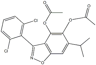 4,5-Diacetoxy-3-(2,6-dichlorophenyl)-6-isopropyl-1,2-benzisoxazole Struktur