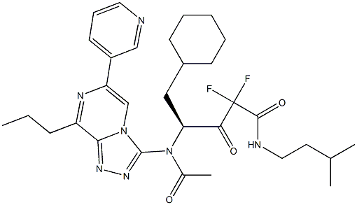 (4S)-5-Cyclohexyl-2,2-difluoro-4-[[8-propyl-6-(3-pyridinyl)-1,2,4-triazolo[4,3-a]pyrazin-3-yl]acetylamino]-N-isopentyl-3-oxovaleramide Structure