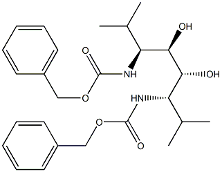 (3S,4R,5R,6S)-2,7-ジメチル-3,6-ビス[(ベンジルオキシカルボニル)アミノ]オクタン-4,5-ジオール 化学構造式
