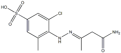 4-[N'-(2-Carbamoyl-1-methylethylidene)hydrazino]-3-chloro-5-methylbenzenesulfonic acid,,结构式