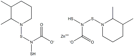 Bis(2,3-dimethylpiperidine-1-dithiocarbamic acid)zinc salt Structure