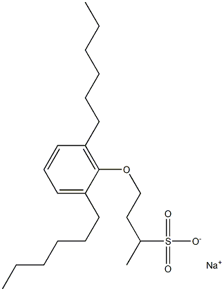 4-(2,6-ジヘキシルフェノキシ)ブタン-2-スルホン酸ナトリウム 化学構造式