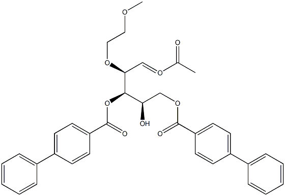 1-O-Acetyl-2-O-(2-methoxyethyl)-3,5-di-O-(4-phenylbenzoyl)-D-ribose 化学構造式