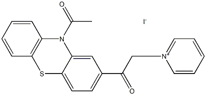1-[2-(10-Acetyl-10H-phenothiazin-2-yl)-2-oxo-ethyl]pyridinum iodide 化学構造式