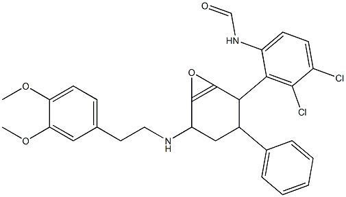 N-(3,4-dichlorophenyl)(6-((2-(3,4-dimethoxyphenyl)ethyl)amino)-2-oxo-4-phenylcyclohex-1-enyl)formamide 化学構造式