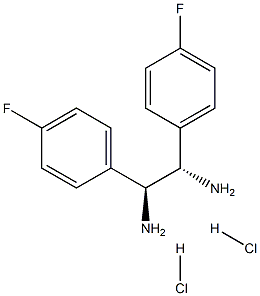 (S,S)-1,2-Bis(4-fluorophenyl)-1,2-ethanediamine dihydrochloride, 95%, ee 99% 化学構造式