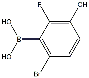 2-Fluoro-3-hydroxy-6-bromophenylboronic acid,,结构式