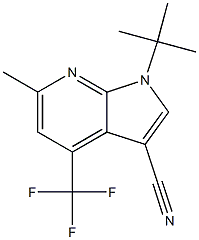 1-(tert-Butyl)-6-methyl-4-(trifluoromethyl)-1H-pyrrolo[2,3-b]pyridine-3-carbonitrile 结构式