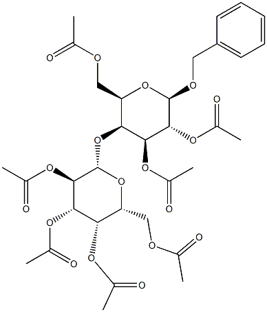 BENZYL 4-O-(2,3,4,6-TETRA-O-ACETYL-BETA-D-GALACTOPYRANOSYL)-2,3,6-TRI-O-ACETYL-BETA-D-GALACTOPYRANOSIDE Structure