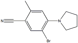 5-bromo-2-methyl-4-pyrrolidin-1-ylbenzonitrile Struktur