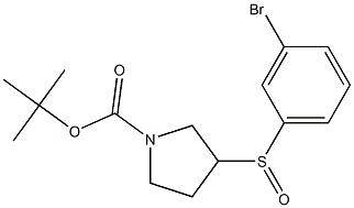 3-(3-Bromo-benzenesulfinyl)-pyrrolidine-1-carboxylic acid tert-butyl ester,,结构式