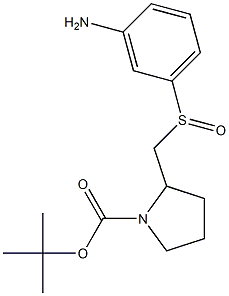2-(3-Amino-benzenesulfinylmethyl)-pyrrolidine-1-carboxylic acid tert-butyl ester,,结构式