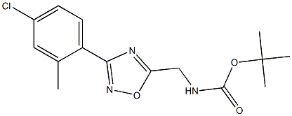 [3-(4-Chloro-2-methyl-phenyl)-[1,2,4]oxadiazol-5-ylmethyl]-carbamic acid tert-butyl ester Struktur