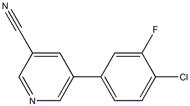 5-(4-chloro-3-fluorophenyl)pyridine-3-carbonitrile Struktur