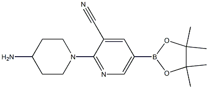 2-(4-aminopiperidin-1-yl)-5-(4,4,5,5-tetramethyl-1,3,2-dioxaborolan-2-yl)pyridine-3-carbonitrile|