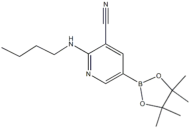 2-(butylamino)-5-(4,4,5,5-tetramethyl-1,3,2-dioxaborolan-2-yl)pyridine-3-carbonitrile 化学構造式