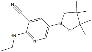 2-(ethylamino)-5-(4,4,5,5-tetramethyl-1,3,2-dioxaborolan-2-yl)pyridine-3-carbonitrile,,结构式