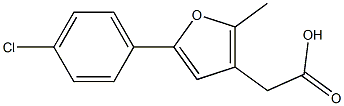 [5-(4-Chlorophenyl)-2-Methylfuran-3-yl]-acetic acid,,结构式