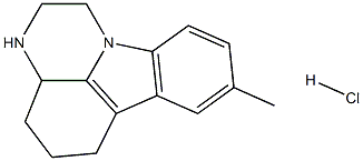 8-Methyl-2,3,3a,4,5,6-hexahydro-1H-pyrazino-[3,2,1-jk]carbazole hydrochloride 化学構造式