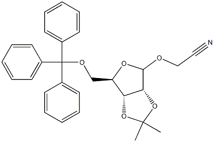 Cyanomethyl 2,3-O-isopropylidene-5-O-trityl-D-ribofuranoside 结构式