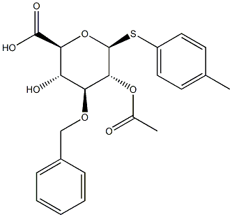 4-Methylphenyl 2-O-acetyl-3-O-benzyl-b-D-thioglucuronide,,结构式