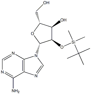 2'-O-tert-Butyldimethylsilyladenosine,,结构式