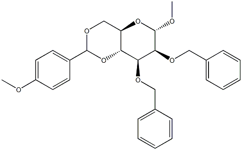 Methyl 2,3-di-O-benzyl-4,6-O-(4-methoxybenzylidene)-a-D-mannopyranoside Structure