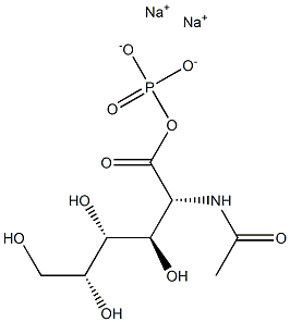N-乙酰基-D-半乳糖胺-1-磷酸二钠盐,,结构式