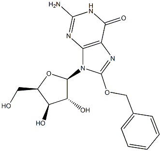 8-Benzyloxy-9-(beta-D-xylofuranosyl)guanine 化学構造式