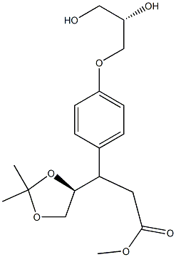 ((S)-2,2-dimethyl-1,3-dioxolan-4-yl)methyl 3-(4-((S)-2,3-dihydroxypropoxy)phenyl)propanoate Struktur