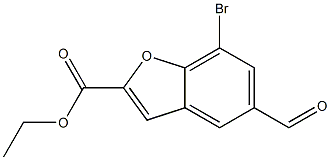 ethyl 7-bromo-5-formylbenzofuran-2-carboxylate 化学構造式