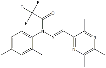 (E)-N-(2,4-dimethylphenyl)-2,2,2-trifluoro-N'-((3,5,6-trimethylpyrazin-2-yl)methylene)acetohydrazide,,结构式