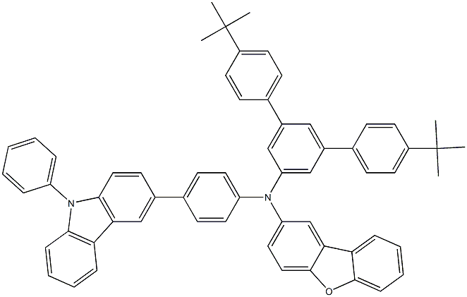 N-(4,4''-di-tert-butyl-[1,1':3',1''-terphenyl]-5'-yl)-N-(4-(9-phenyl-9H-carbazol-3-yl)phenyl)dibenzo[b,d]furan-2-amine Structure