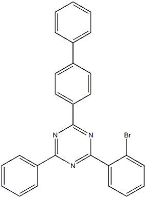 2-Biphenyl-4-yl-4-(2-bromo-phenyl)-6-phenyl-1,3,5-triazine 化学構造式