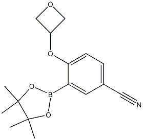 4-(Oxetan-3-yloxy)-3-(4,4,5,5-tetramethyl-[1,3,2]dioxaborolan-2-yl)-benzonitrile Struktur