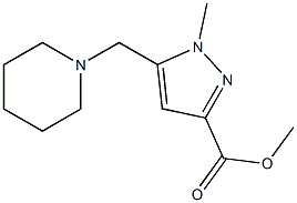 1-Methyl-5-piperidin-1-ylmethyl-1H-pyrazole-3-carboxylic acid methyl ester 化学構造式