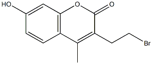 3-(2-Bromoethyl)-7-hydroxy-4-methyl-coumarin 化学構造式