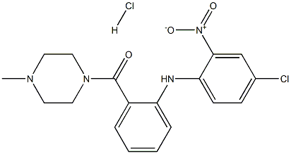 [2-[(4-Chloro-2-nitrophenyl)amino]phenyl](4-methyl-1-piperazinyl)methanone HCl Structure
