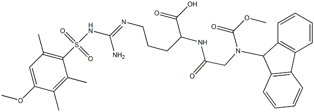 5-[[amino-[(4-methoxy-2,3,6-trimethylphenyl)sulfonylamino]methylidene]amino]-2-[[2-(9H-fluoren-9-ylmethoxycarbonylamino)acetyl]amino]pentanoic acid Structure