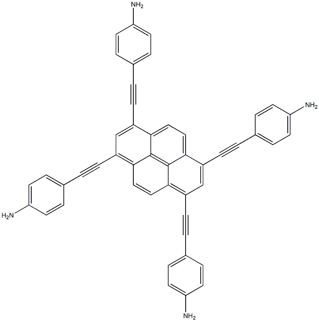 1,3,6,8-四((4-氨基苯基)乙炔基)芘,,结构式