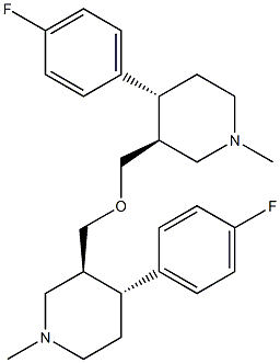 (3S,3'S,4R,4'R)-3,3'-(oxybis(methylene))bis(4-(4-fluorophenyl)-1- methylpiperidine) Struktur