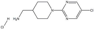 (1-(5-Chloropyrimidin-2-yl)piperidin-4-yl)methanamine hydrochloride,,结构式