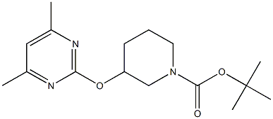 tert-Butyl 3-((4,6-dimethylpyrimidin-2-yl)oxy)piperidine-1-carboxylate Struktur