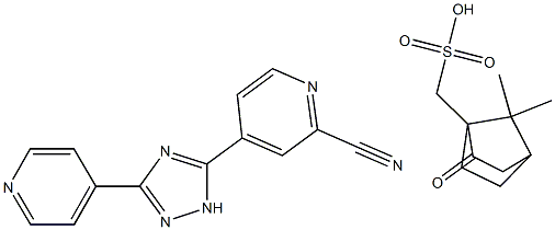 5-(2-氰基-4-吡啶基)-3-(4-吡啶基)-1,2,4-三唑樟脑磺酸盐,,结构式