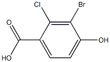 3-Bromo-2-chloro-4-hydroxy-benzoic acid Structure