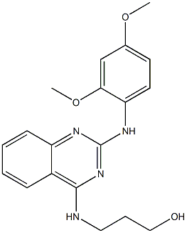 3-((2-((2,4-dimethoxyphenyl)amino)quinazolin-4-yl)amino)propan-1-ol,,结构式