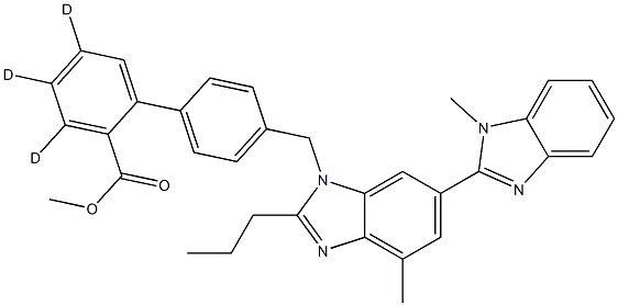 METHYL 4'-[[2-N-PROPYL-4-METHYL-6-(1-METHYLBENZIMIDAZOL-2-YL)-BENZIMIDAZOL-1-YL]METHYL]BIPHENYL-2-CARBOXYLATE-D3 Structure