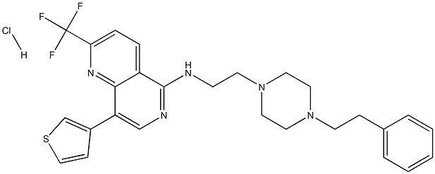 N-(2-[4-(2-PHENYLETHYL)PIPERAZIN-1-YL]ETHYL)-8-(3-THIENYL)-2-(TRIFLUOROMETHYL)-1,6-NAPHTHYRIDIN-5-AMINE HYDROCHLORIDE|