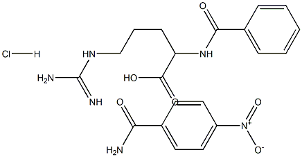 N-benzoyl-DL-arginine p-nitrobenzamide hydrochloride Struktur